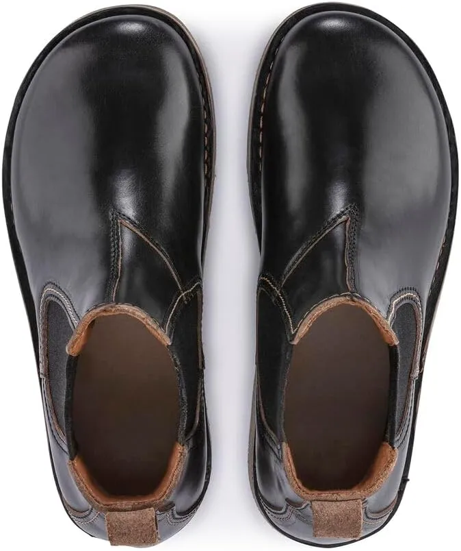 Birkenstock Birmingham Slip On - Rustic Chelsea Boot with Deep Blue Footbed, Premium Horween Leather, Made in Germany