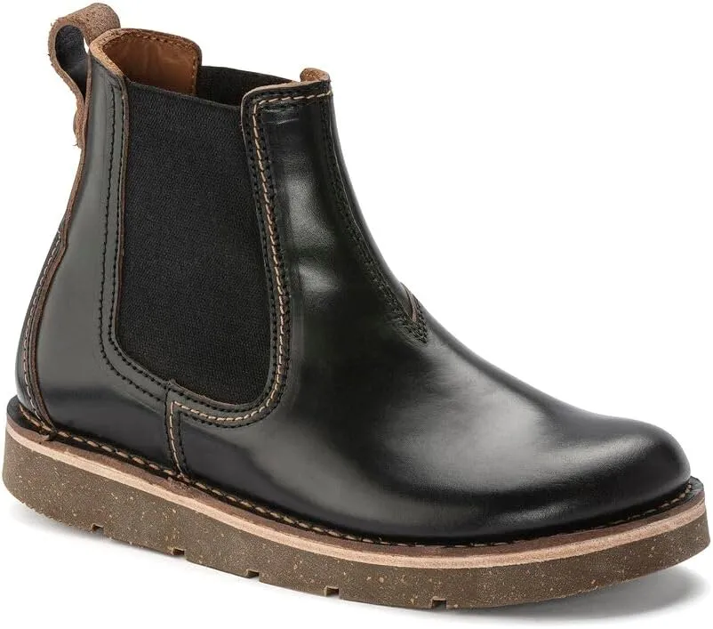 Birkenstock Birmingham Slip On - Rustic Chelsea Boot with Deep Blue Footbed, Premium Horween Leather, Made in Germany