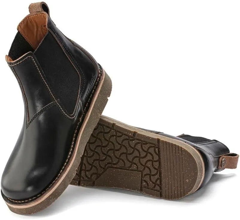 Birkenstock Birmingham Slip On - Rustic Chelsea Boot with Deep Blue Footbed, Premium Horween Leather, Made in Germany