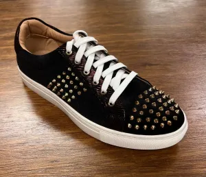 Black velvet sneakers