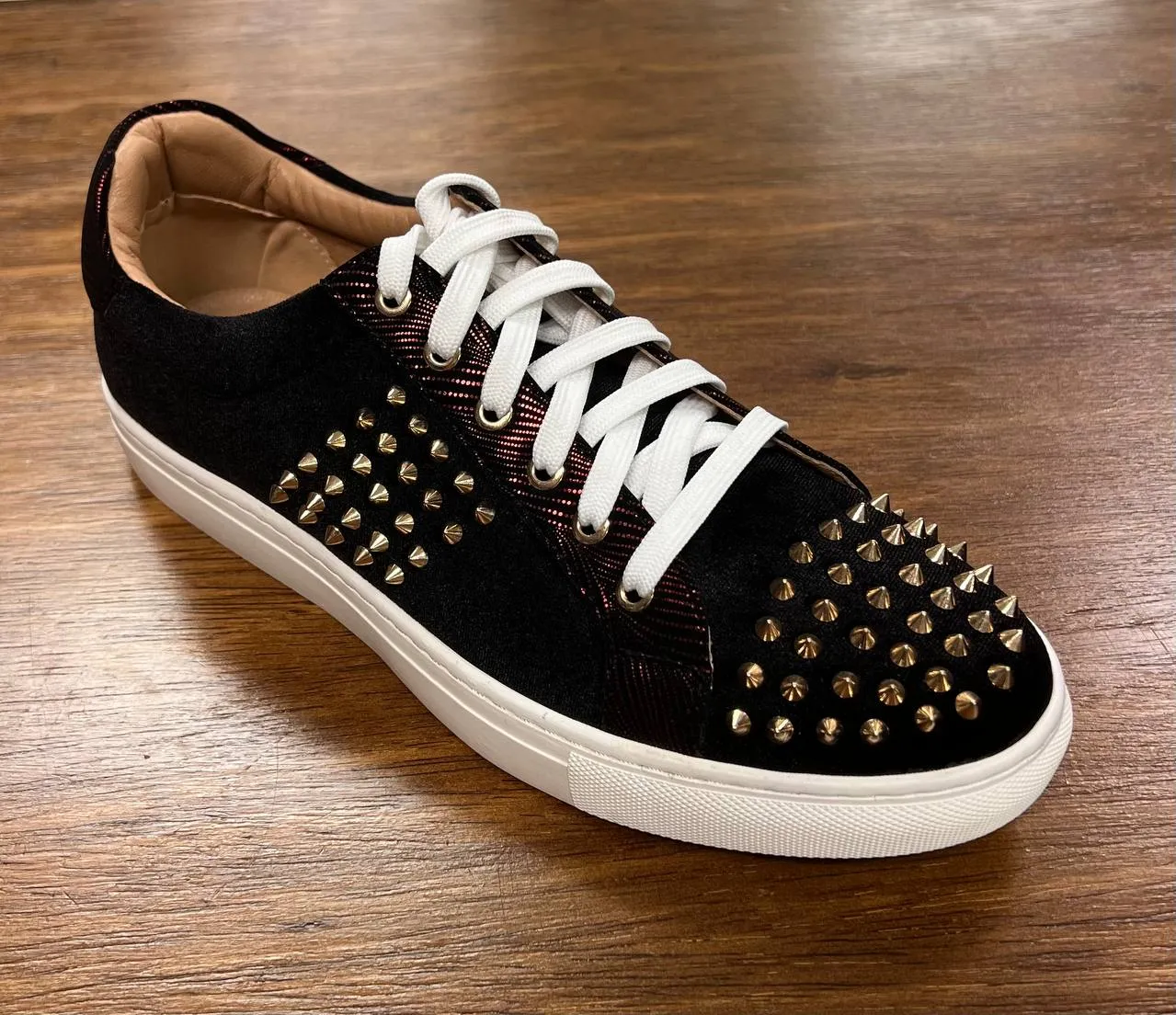 Black velvet sneakers