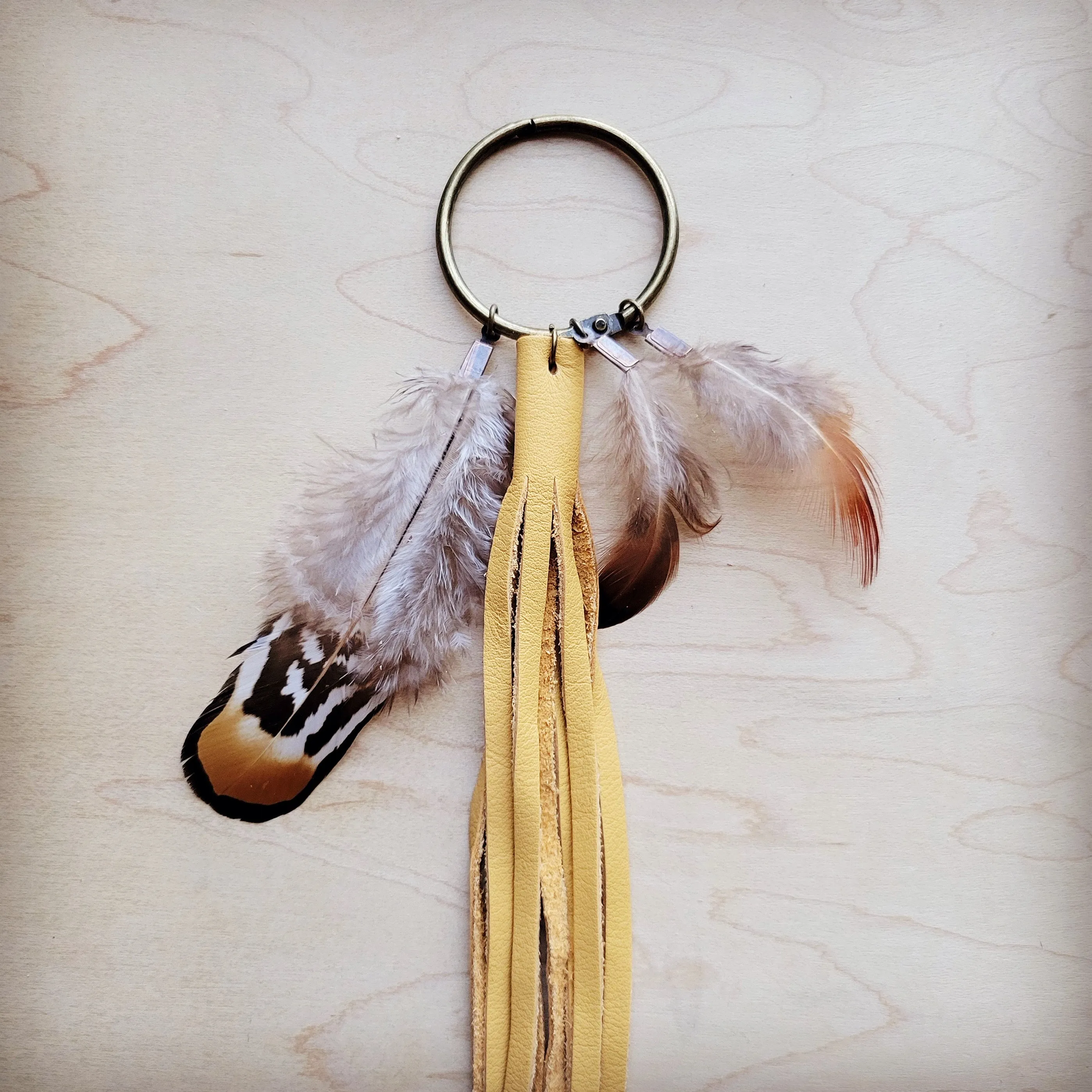 Boho Western Boot Bling Charm with Leather Fringe 500d