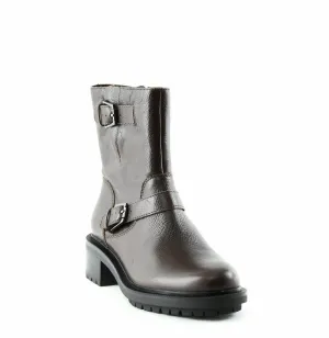 Botkier Women's Marlow Leather Moto Boots Brown Size 8.5