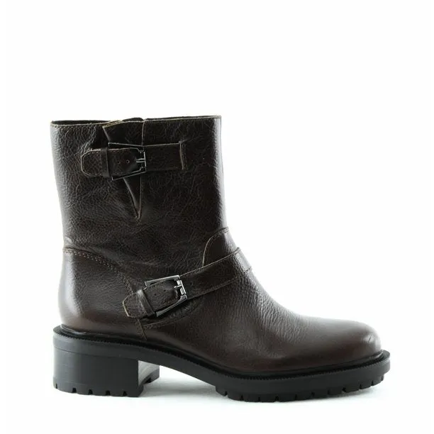 Botkier Women's Marlow Leather Moto Boots Brown Size 8.5