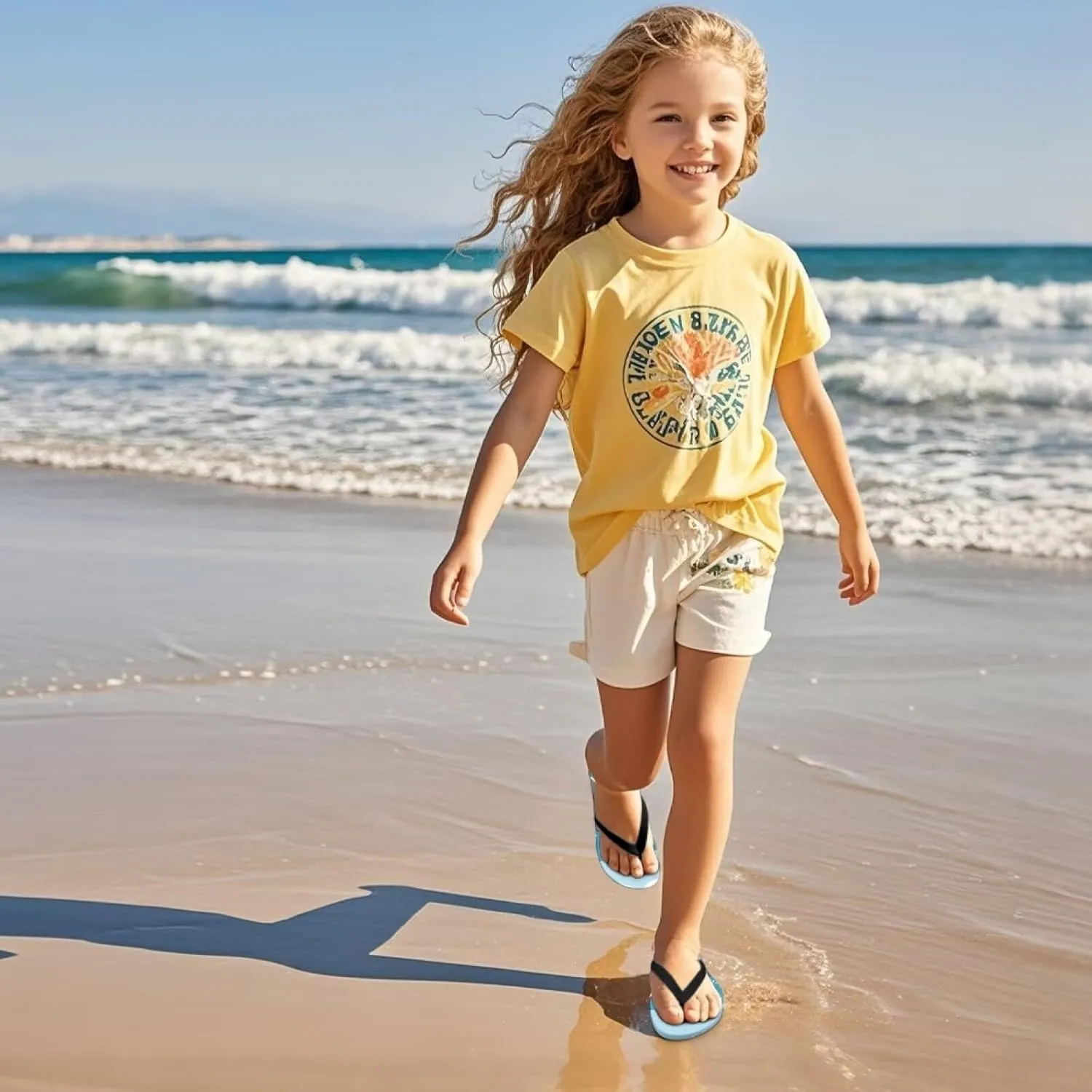 Boy Girls' Sandals Open Toe Slip On Summer Holiday Hawaiian Print Boys Thong Flip Flops