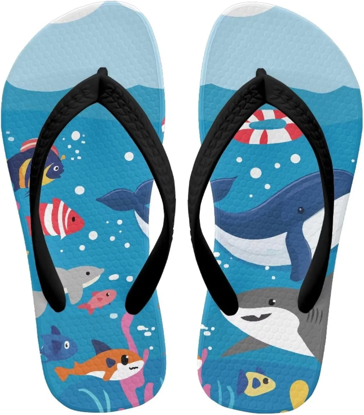 Boy Girls' Sandals Open Toe Slip On Summer Holiday Hawaiian Print Boys Thong Flip Flops