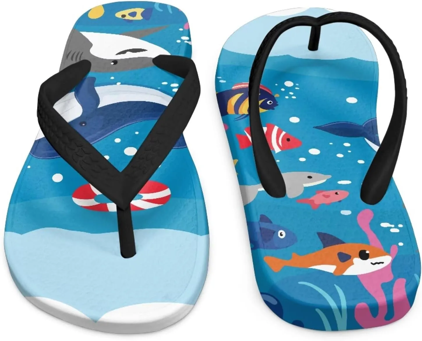 Boy Girls' Sandals Open Toe Slip On Summer Holiday Hawaiian Print Boys Thong Flip Flops