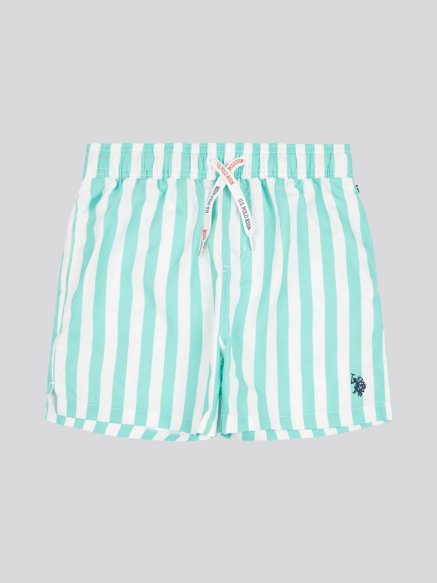 Boys Stripe Swim Short in Pool Blue