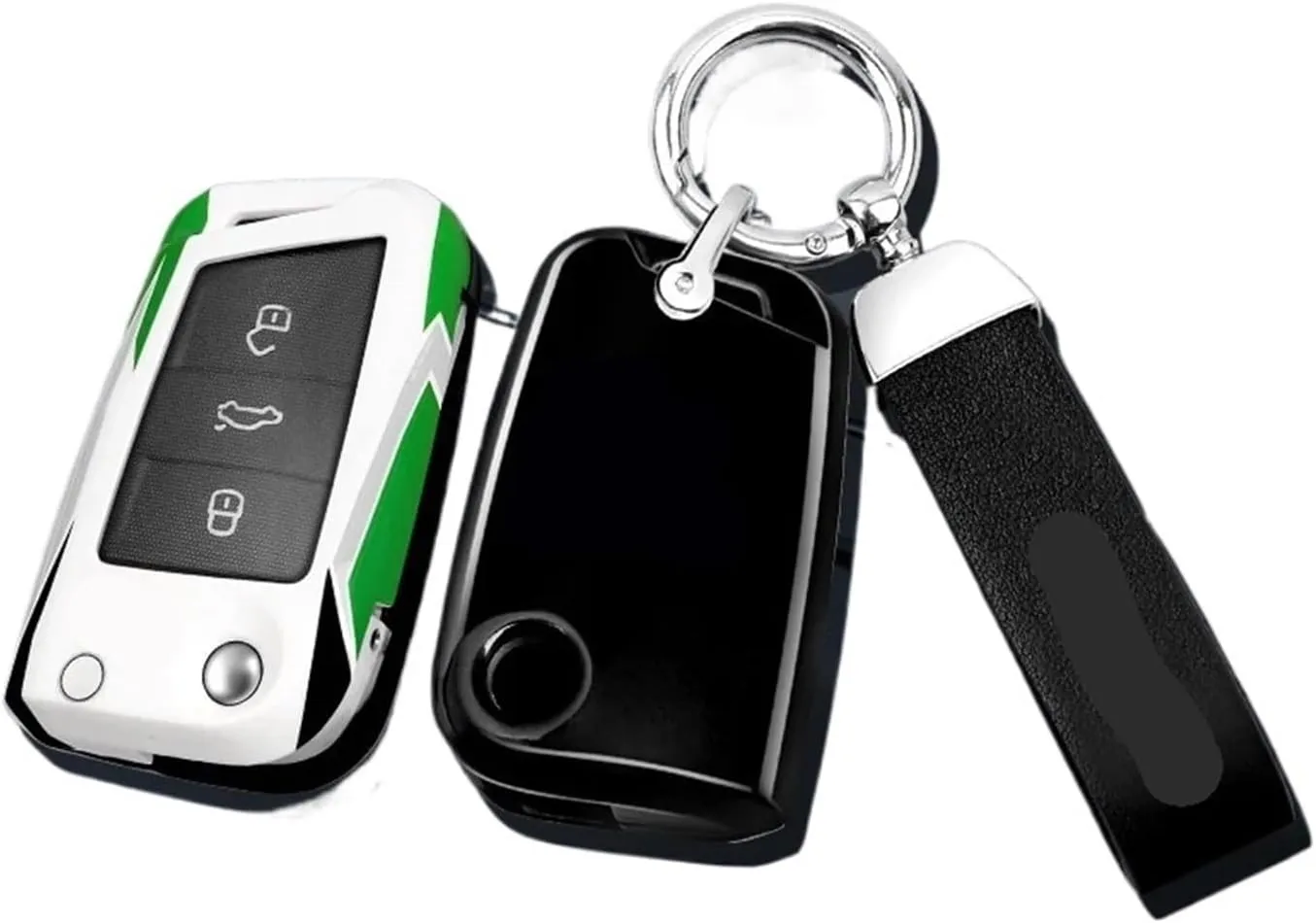 Car Flip Key Case Cover Shell Bag Fit for Skoda Fit Fit Octavia A5 A7(Shell and Rope)