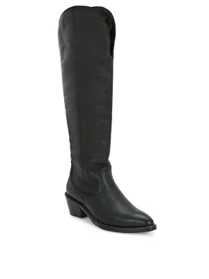 CARLO ROMANO BY WASAN GENUINE LEATHER BLACK COLOUR FULL BOOT FOR  WOMEN