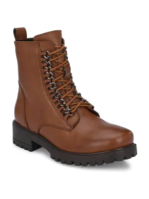 Carlo Romano by Wasan Shoes Women's Genuine Milled Leather Lace Up High Ankle Boot