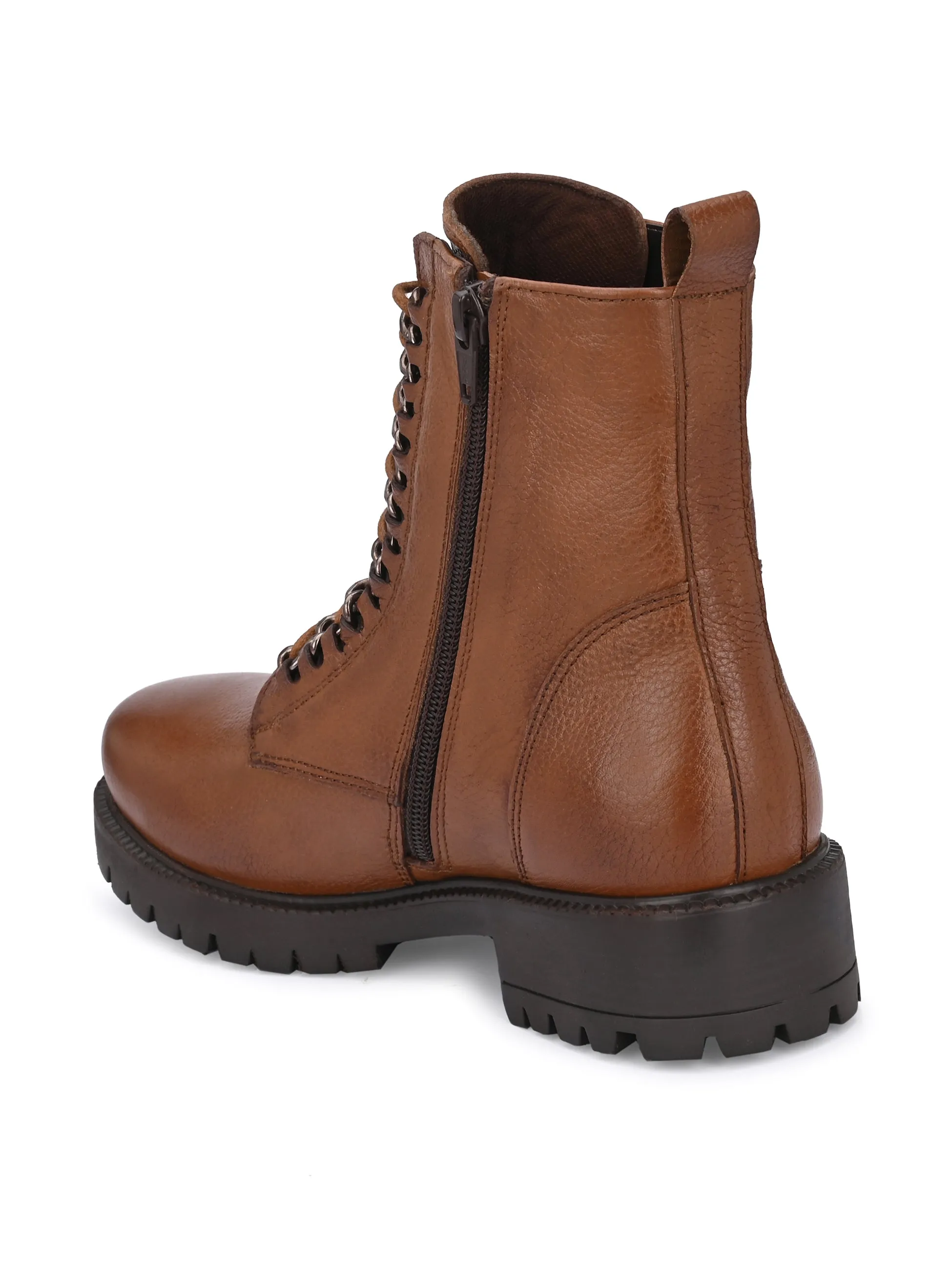 Carlo Romano by Wasan Shoes Women's Genuine Milled Leather Lace Up High Ankle Boot