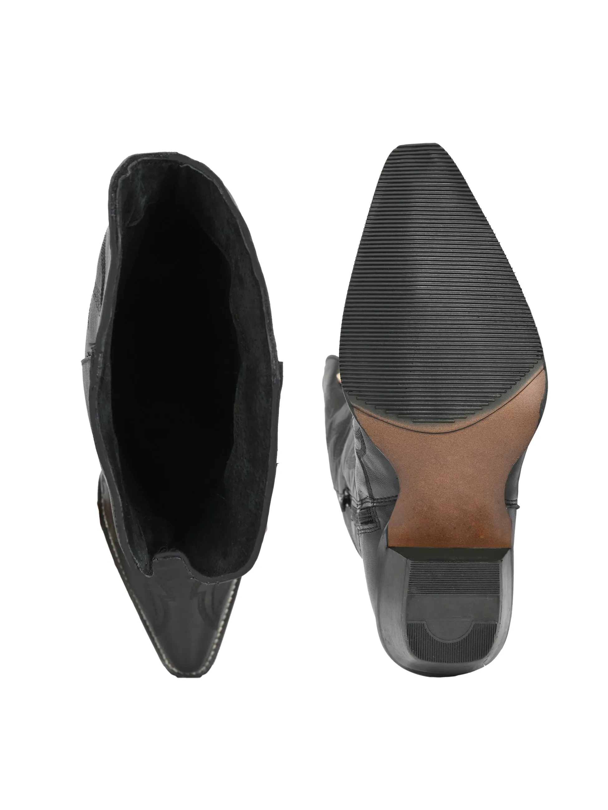 CARLO ROMANO GENUINE LEATHER BLACK FULL BOOT FOR WOMEN