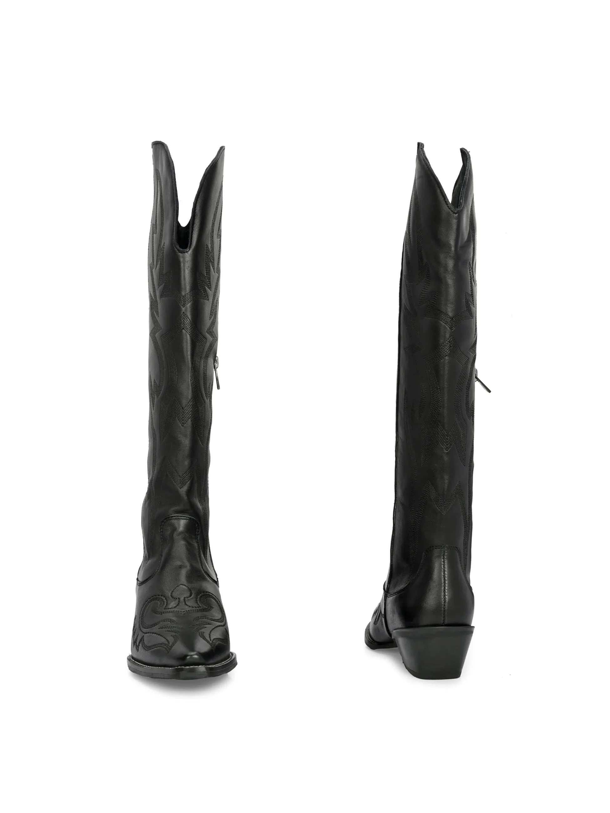 CARLO ROMANO GENUINE LEATHER BLACK FULL BOOT FOR WOMEN