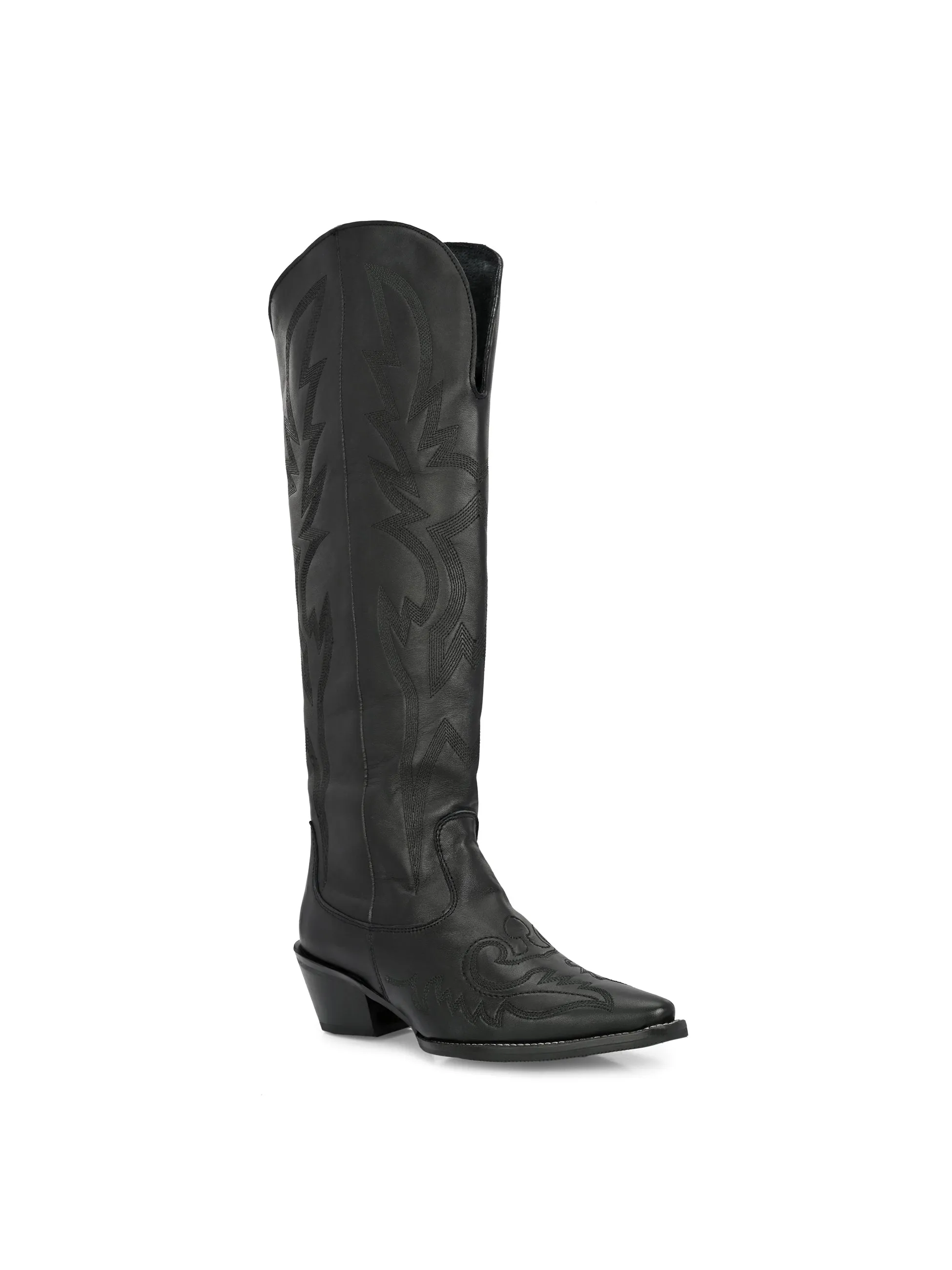 CARLO ROMANO GENUINE LEATHER BLACK FULL BOOT FOR WOMEN