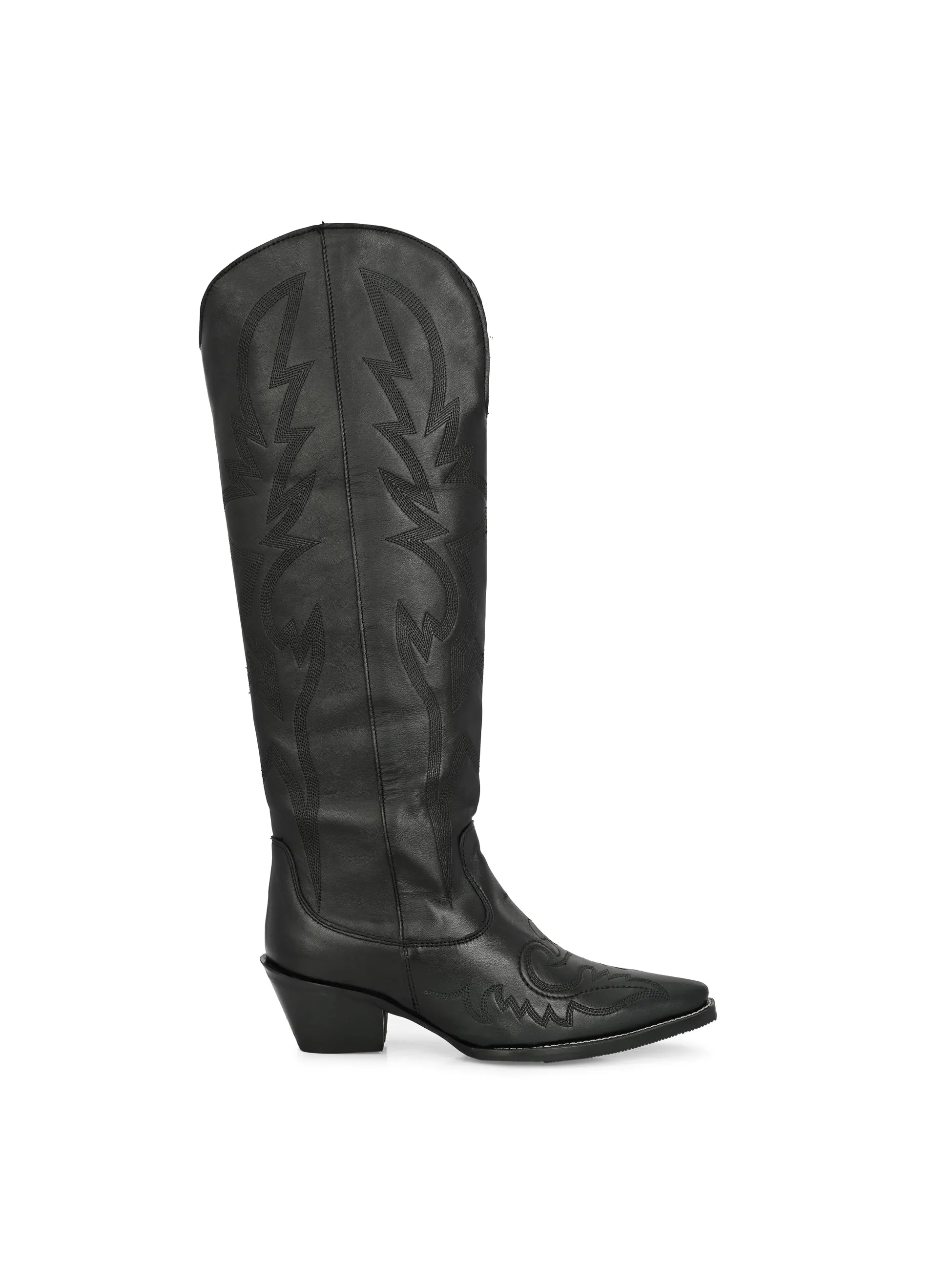 CARLO ROMANO GENUINE LEATHER BLACK FULL BOOT FOR WOMEN