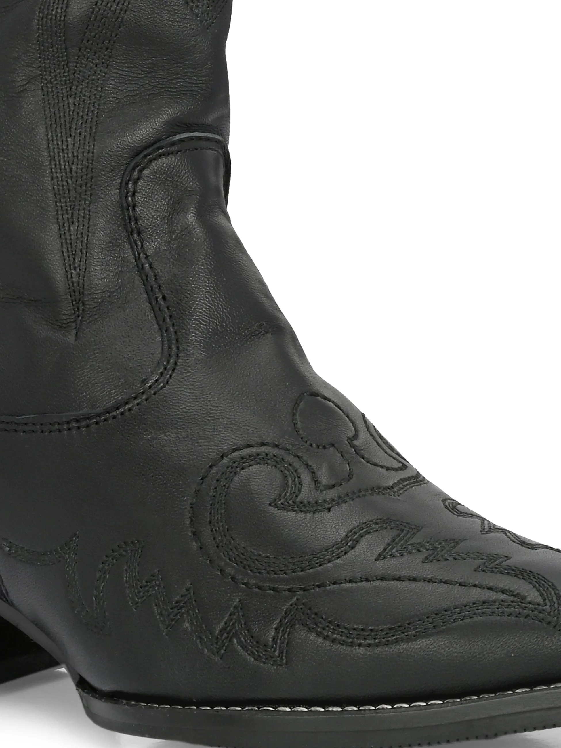 CARLO ROMANO GENUINE LEATHER BLACK FULL BOOT FOR WOMEN