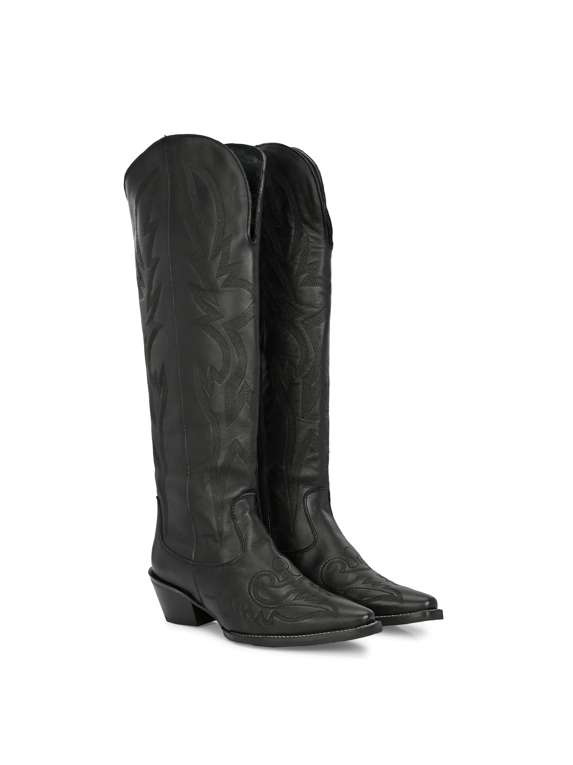 CARLO ROMANO GENUINE LEATHER BLACK FULL BOOT FOR WOMEN