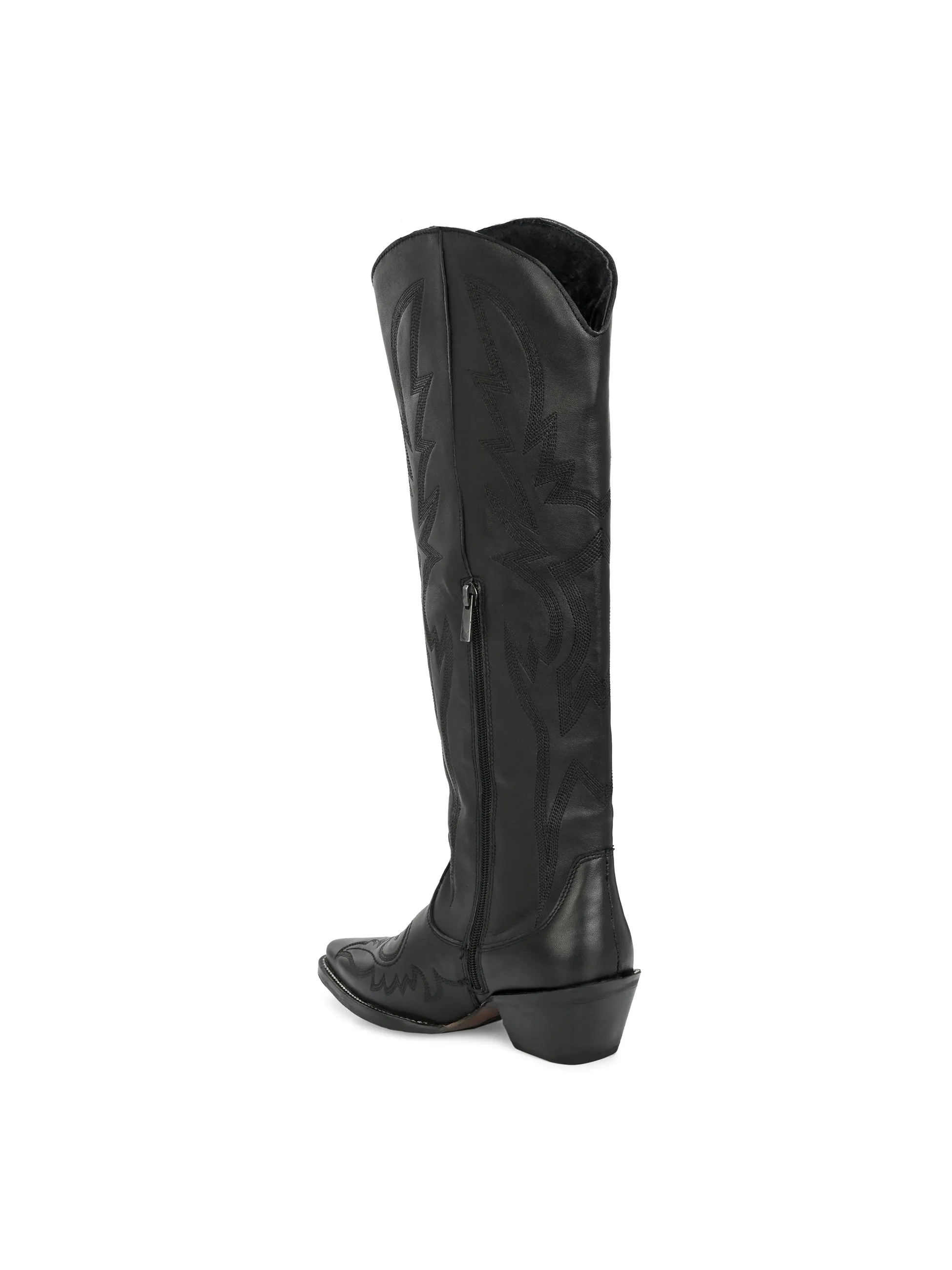 CARLO ROMANO GENUINE LEATHER BLACK FULL BOOT FOR WOMEN