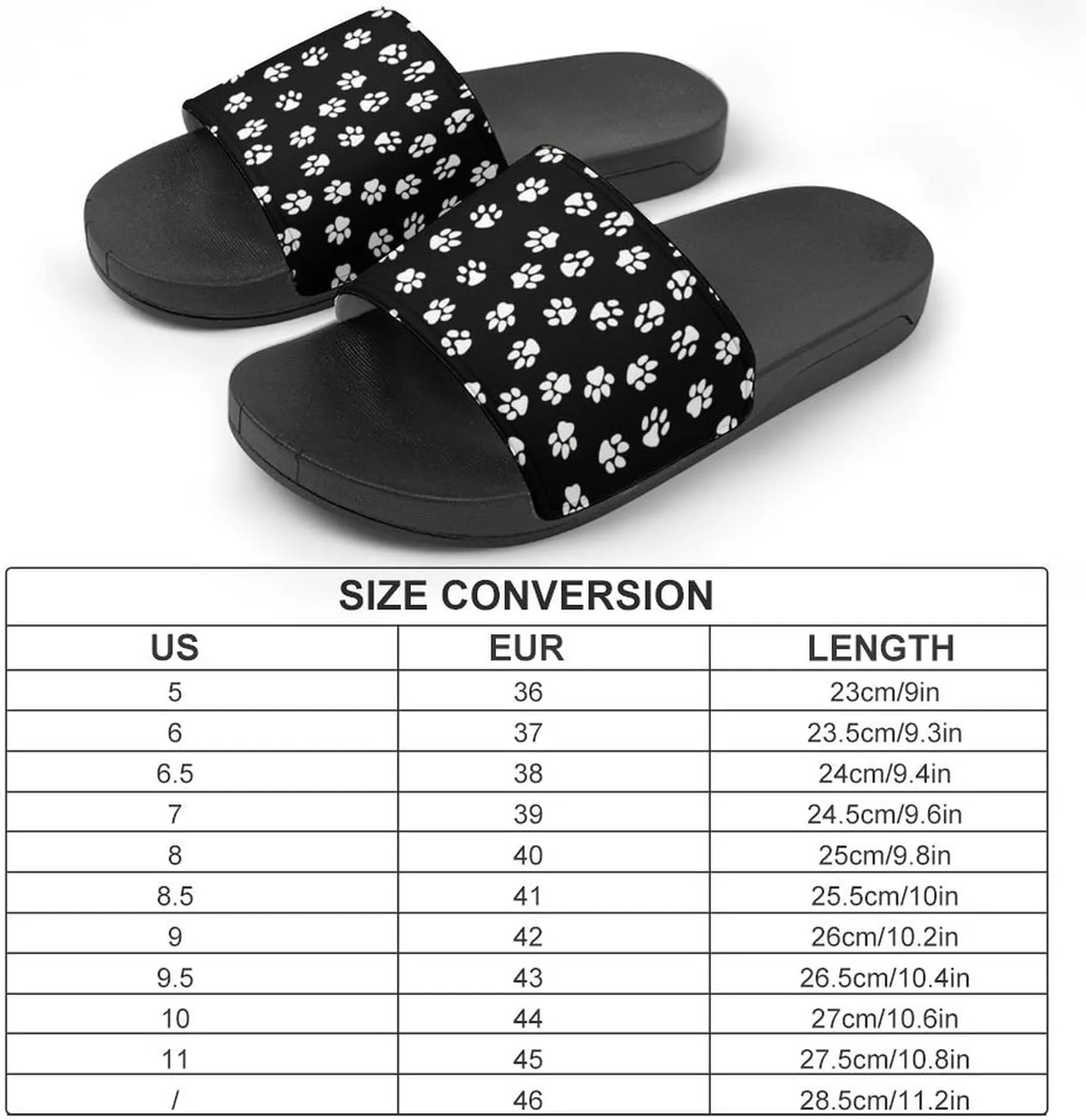 Cat Dog Paw Prints Womens Slide Sandals Non Slip Summer House Slippers for Girls Slip-on Flip Flops
