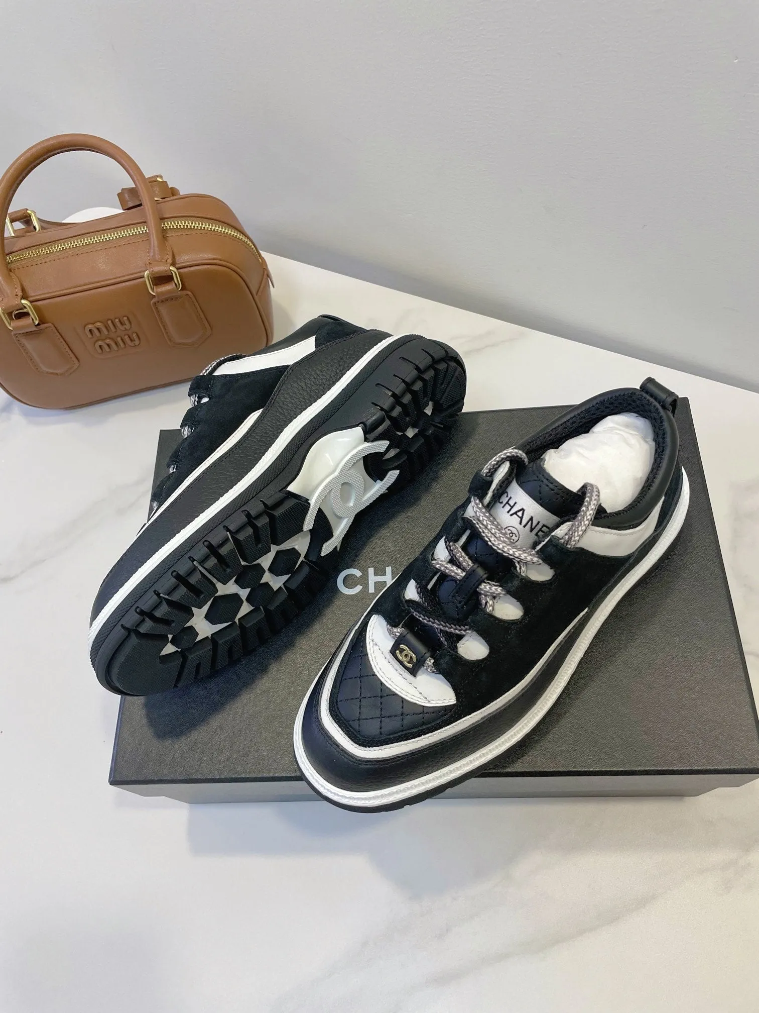CC Sneaker In Black Cowhide  144774
