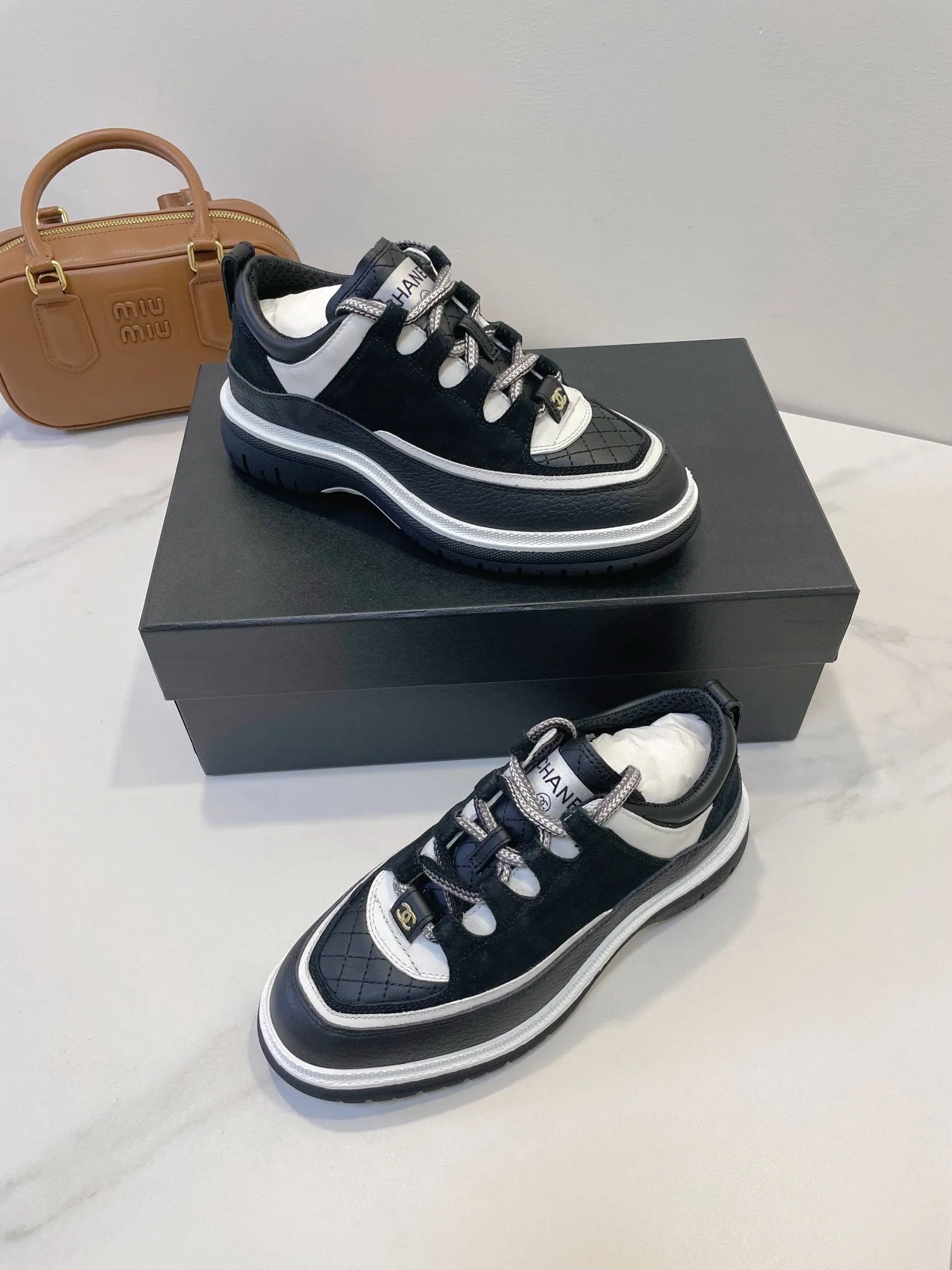 CC Sneaker In Black Cowhide  144774