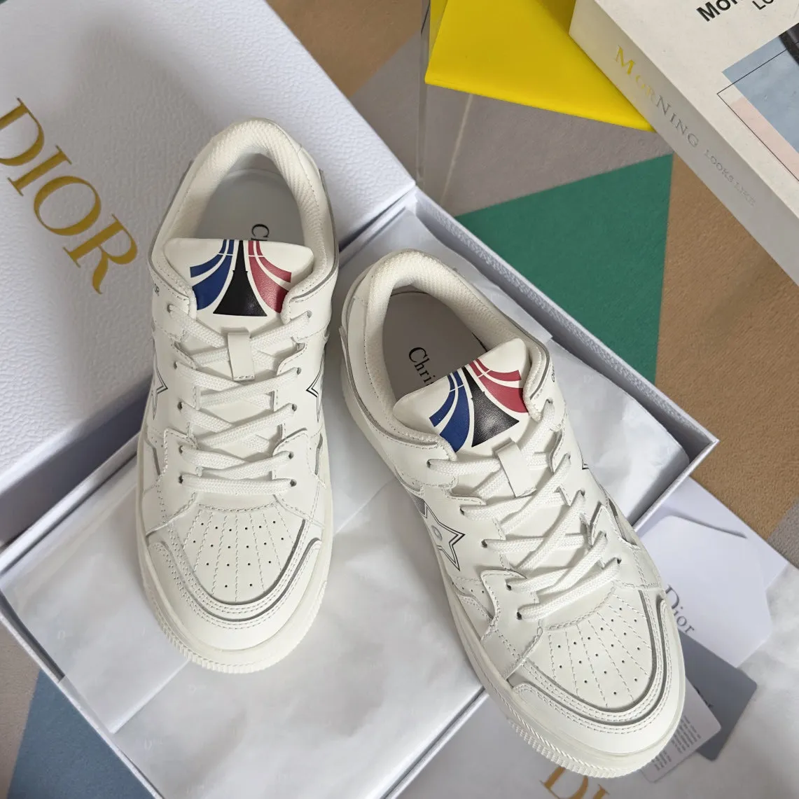 cd star sneaker white black calfksin