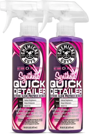 Chemical Guys WAC2111602 Synthetic Quick Detailer, Extreme Slick Polymer Detailer, Great for Cars, Trucks, SUVs, Motorcycles, RVs & More, 16 fl oz (2 Pack)