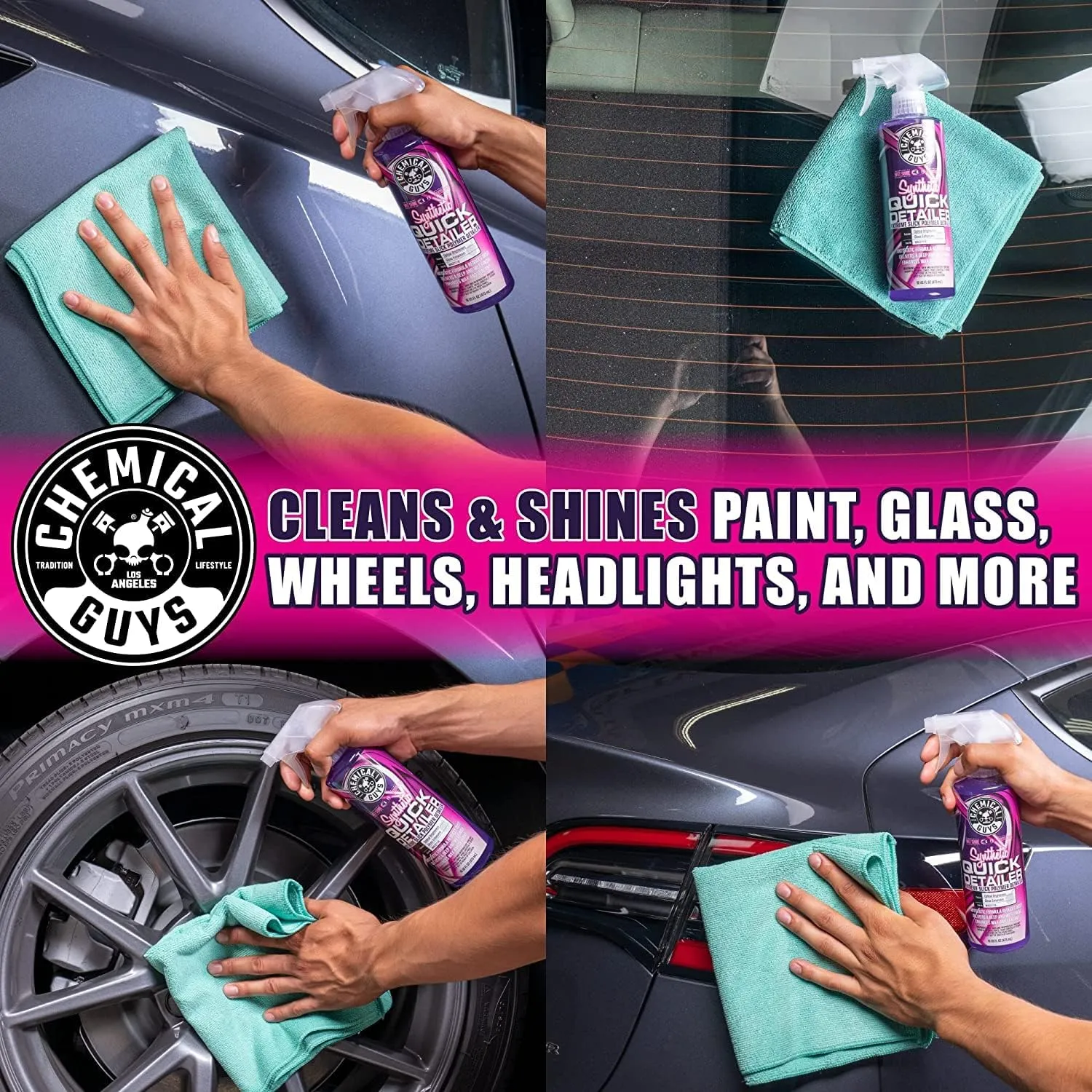Chemical Guys WAC2111602 Synthetic Quick Detailer, Extreme Slick Polymer Detailer, Great for Cars, Trucks, SUVs, Motorcycles, RVs & More, 16 fl oz (2 Pack)