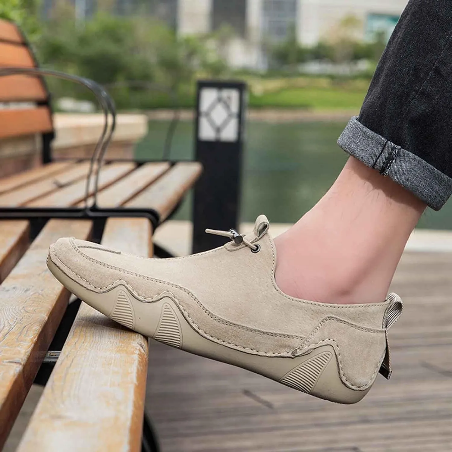 Chromatrail Comfortable Barefoot Walking Shoes Fashion Casual Lightweight Commute Shoes Slip-on Minimalist Shoe Men