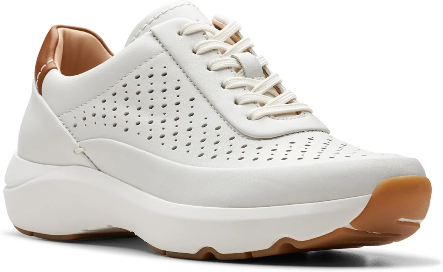 Clarks Women's, Tivoli Grace Sneaker, 10, Off White Leather