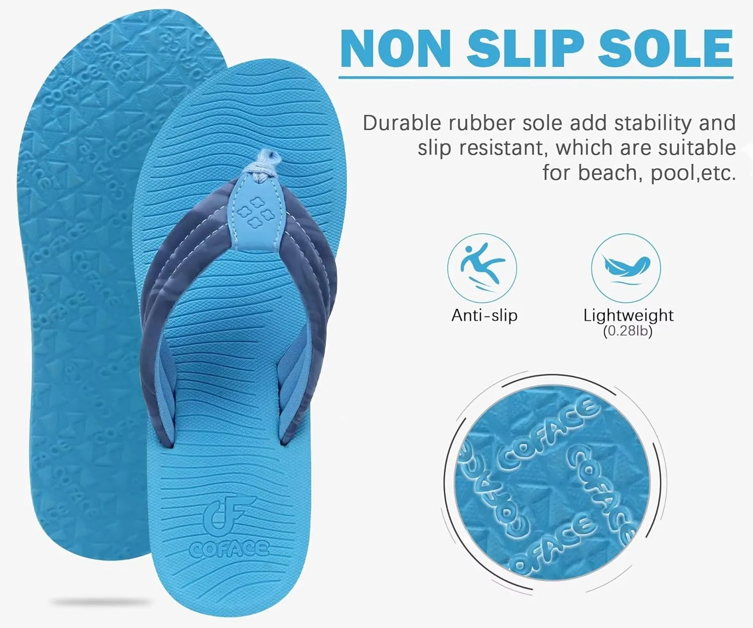 COFACE Women’s Flip Flops with Arch Support Ladies Fashion Lightweight Wedge Flip Flops Comfortable Yoga Mat Sole Summer Platform Thong Sandals
