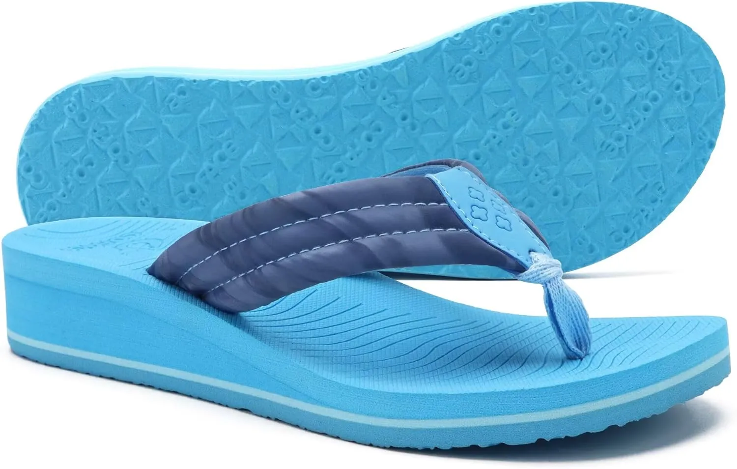 COFACE Women’s Flip Flops with Arch Support Ladies Fashion Lightweight Wedge Flip Flops Comfortable Yoga Mat Sole Summer Platform Thong Sandals