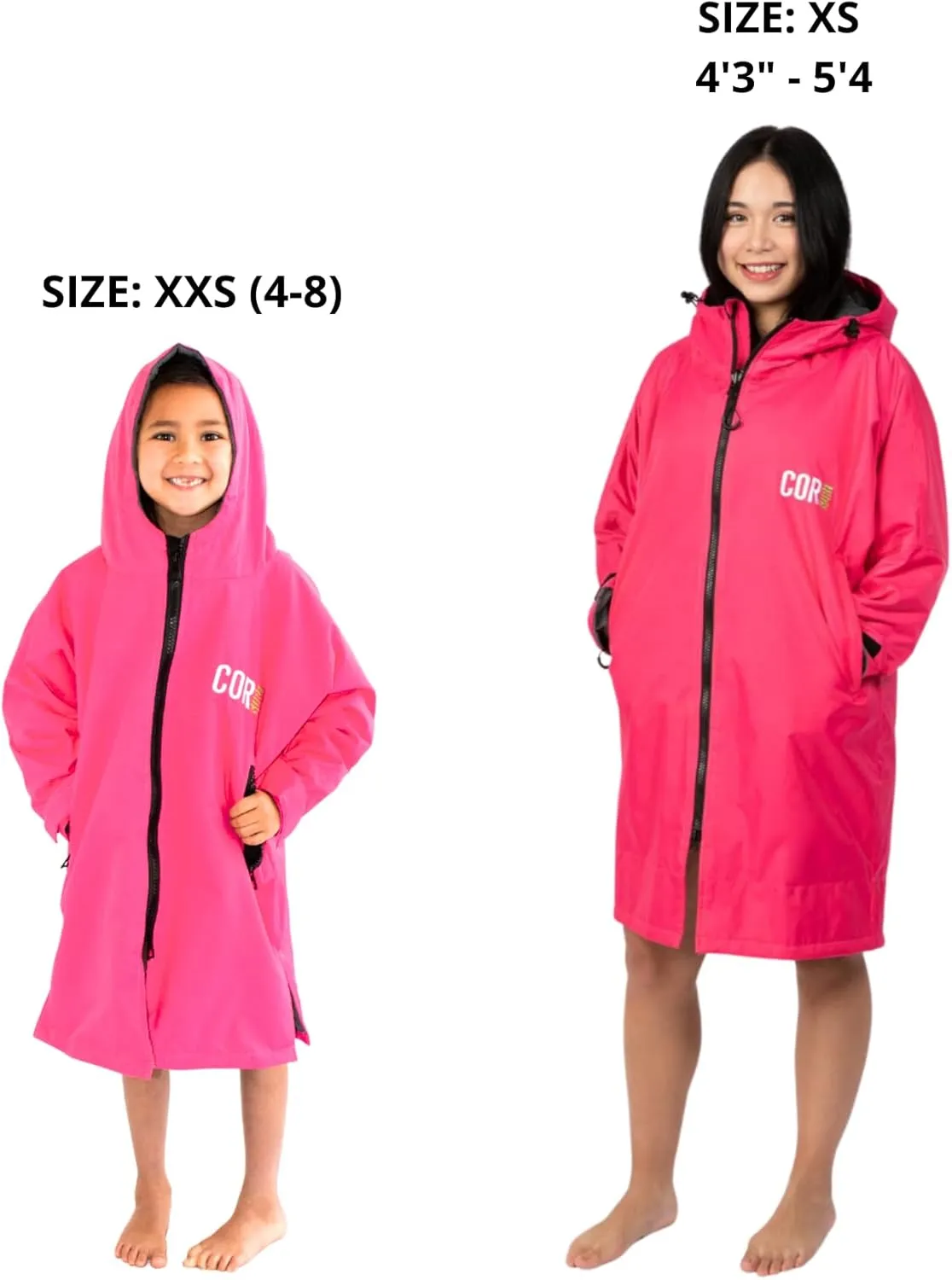COR Surf Swim Parka for Youth and Adults | Heavy-Duty Weatherproof Swimming Jacket with Size Options for Men, Women and Kids