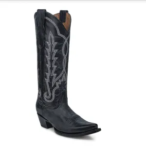 Corral Women's Black 15" Embroidered Snip Toe