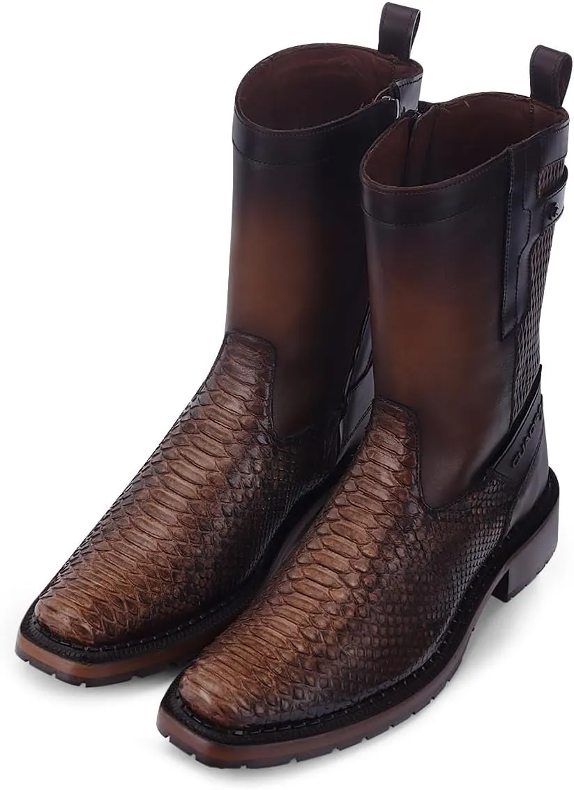 Cuadra Men's Boot in Genuine Python Leather Honey 1J2VPH