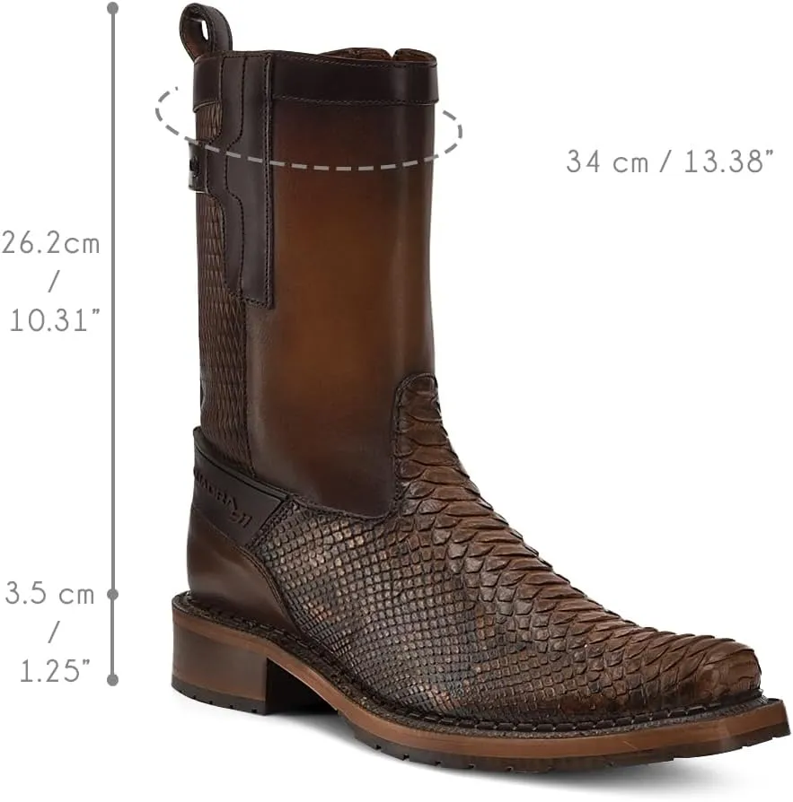 Cuadra Men's Boot in Genuine Python Leather Honey 1J2VPH