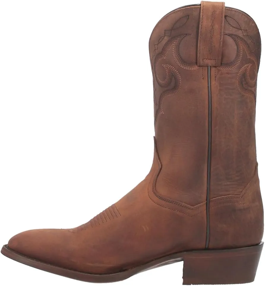 Dan Post Mens Simon Embroidered Round Toe Casual Boots Mid Calf - Brown