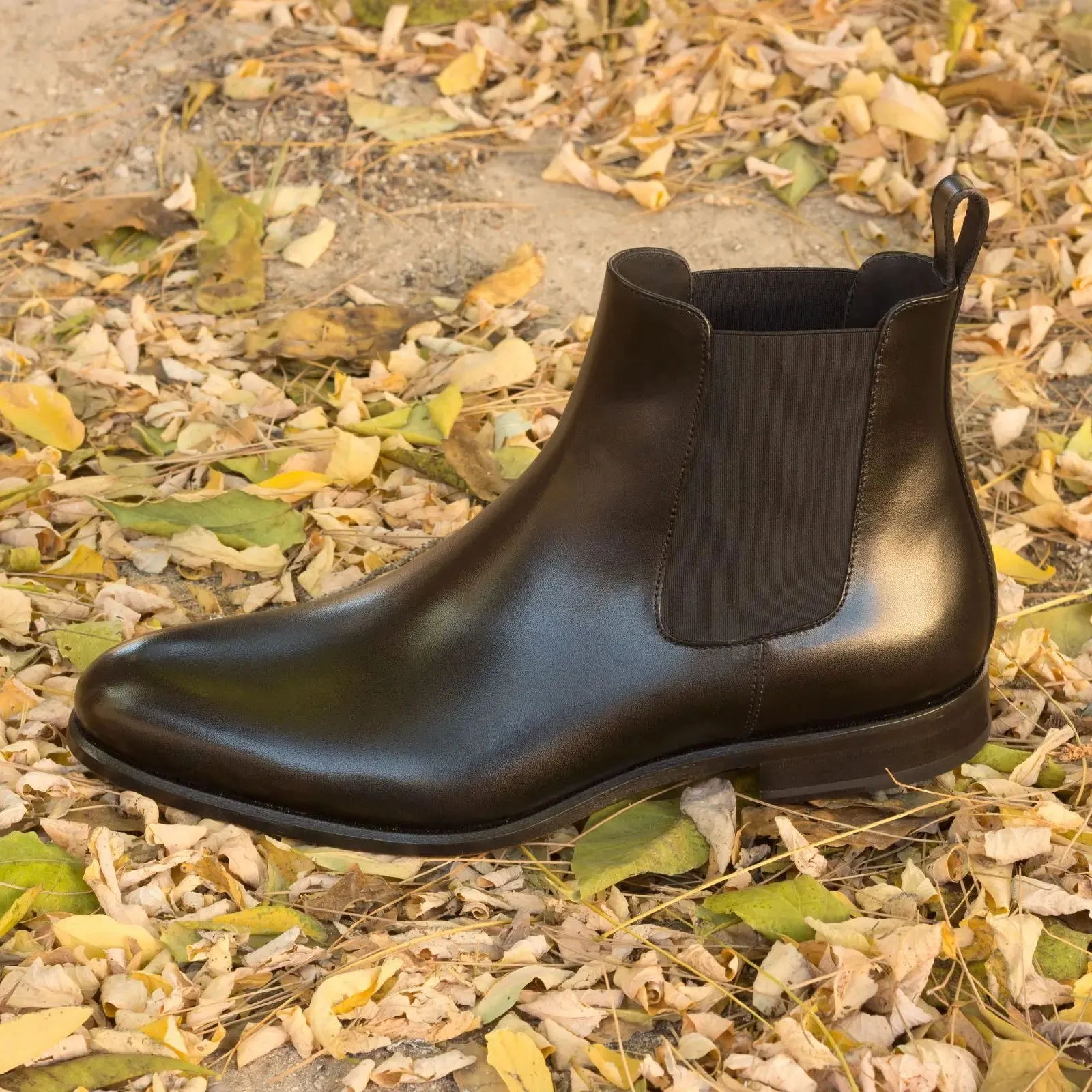 DapperFam Monza in Black Men's Italian Leather Chelsea Boot