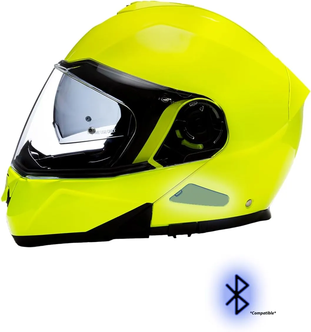 Daytona Helmets Glide Modular Motorcycle Helmet - DOT Approved Flip Up Motorcycle Helmet - Bluetooth Ready Full Face Motorcycle Helmet with Dual Visors for Men, Women & Youth