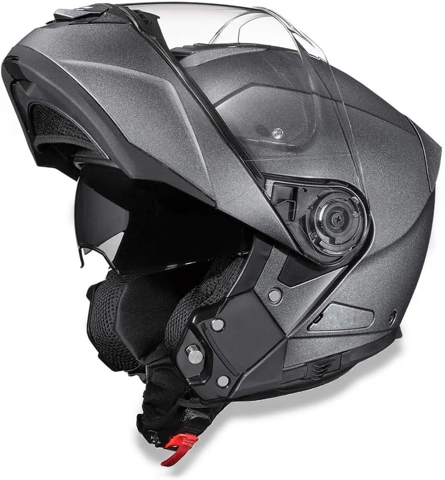 Daytona Helmets Glide Modular Motorcycle Helmet - DOT Approved Flip Up Motorcycle Helmet - Bluetooth Ready Full Face Motorcycle Helmet with Dual Visors for Men, Women & Youth