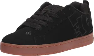 DC Men's Court Graffik Casual Low Top Skate Shoe Sneaker, Black/Gum/Black, 11.5