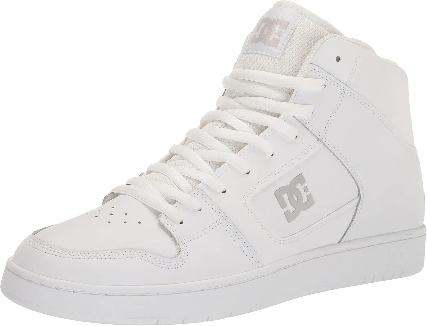 DC Men's Manteca 4 Hi High Top Casual Skate Shoe Sneaker, White/White/Battleship, 4