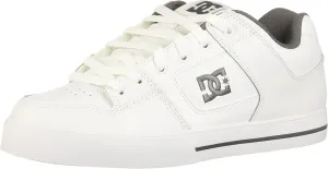 DC Men's Pure Low Top Lace Up Casual Skate Shoe Sneaker, White/Battleship/White, 9