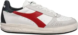 Diadora Mens B.Elite H Leather Dirty Lace Up Sneakers Shoes Casual - White