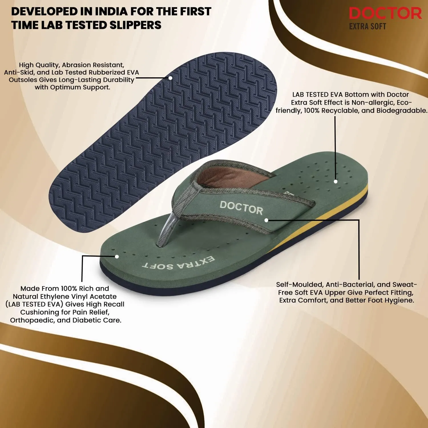 Doctor Slippers for Women Orthopedic Diabetic Pregnancy Non Slip Lightweight Comfortable Flat Casual Stylish Dr Chappals and House Flip flops For Ladies and Girl’s D-22