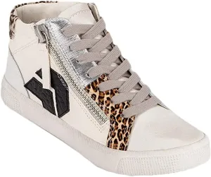 Dolce Vita Women's Zonya White/Black Embossed Lizard 6 M