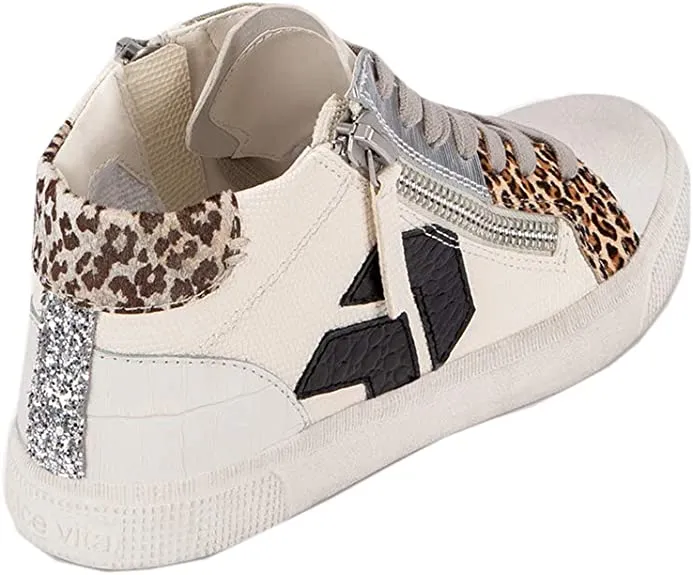 Dolce Vita Women's Zonya White/Black Embossed Lizard 6 M