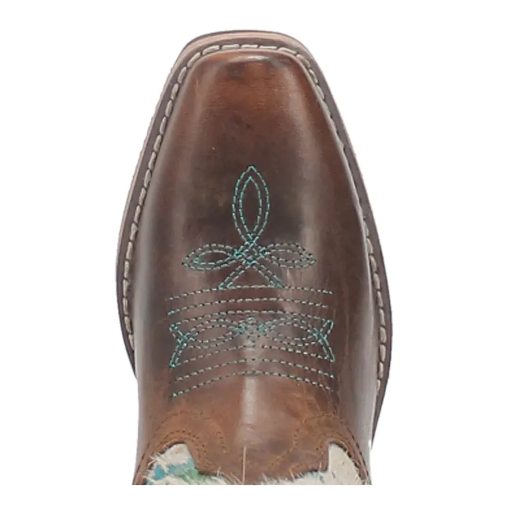 DPC2908 Dan Post Childs Rumi Brown Leather Boot w/Rainbow Splatter Hide