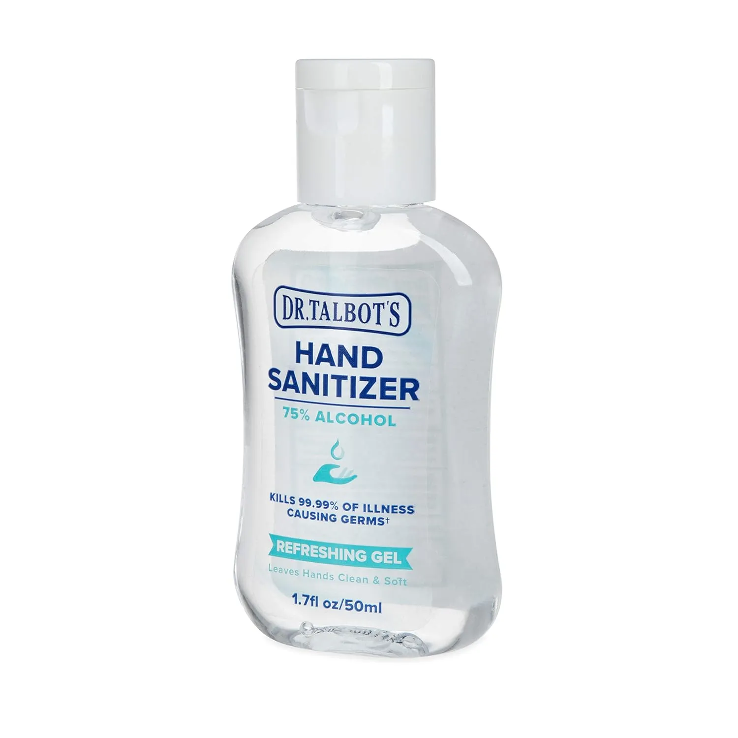 Dr. Talbot's Refreshing Gel Hand Sanitizer With Flip Cap, Fragrance Free, Travel Size 1.7 Fl Oz (Pack of 12)